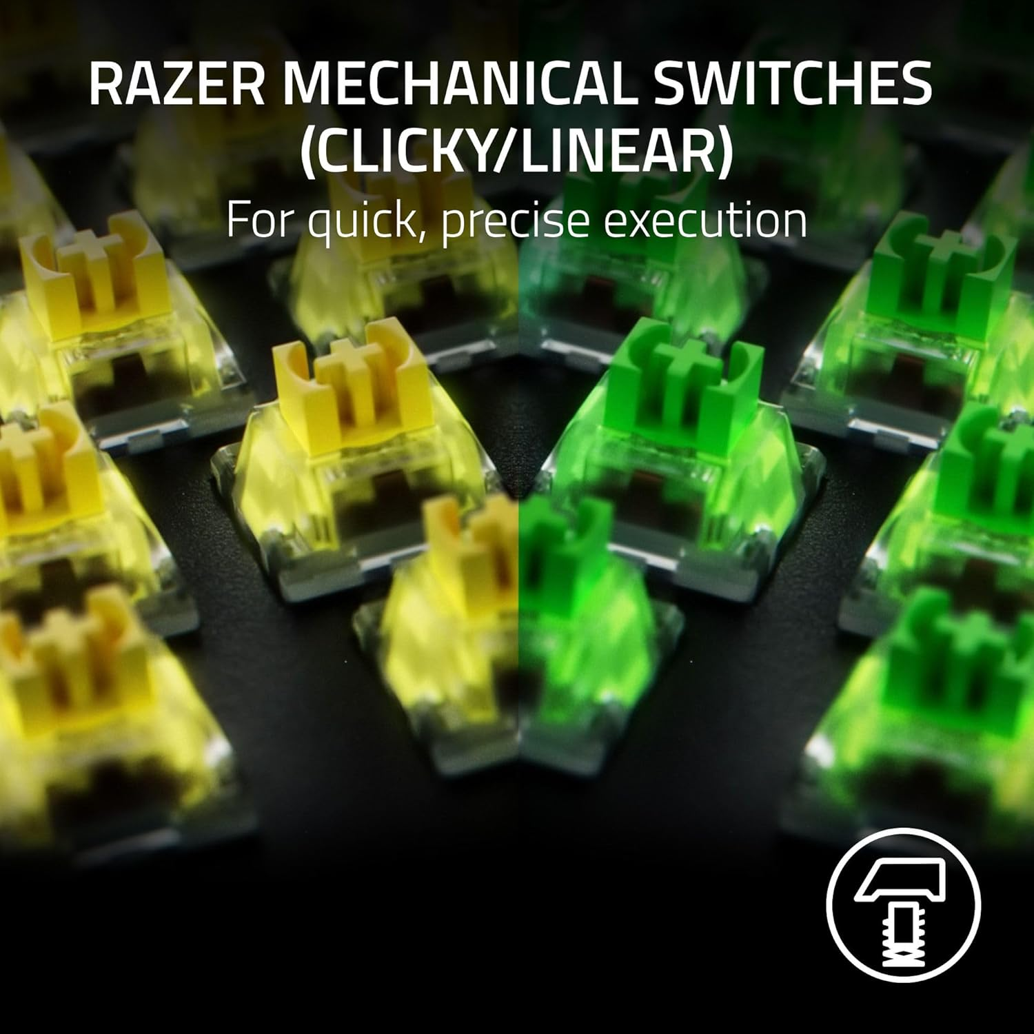 Razer BlackWidow V4 X Tactile & Clicky 6 Macro Keys Doubleshot ABS Keycaps Media Controls Sound Dampening & Stabilizers AR/EN Layout - Green Switch Razer BlackWidow V4 X Tactile & Clicky 6 Macro Keys Doubleshot ABS Keycaps Media Controls Sound Dampening & Stabilizers AR/EN Layout - Green Switch